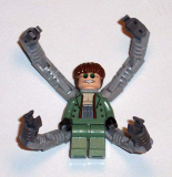LEGO spd027 Dr. Octopus / Doc Ock, Sand Green Jacket, Sand Green Legs, Clenched Teeth Smile - With Arms
